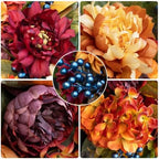 24 Inch Artificial Fall Wreaths for Front Door with Hydrangea Peony Pumpkin - Image 2