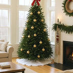 Halloscume 36 Inch Classic Faux Fur Christmas Tree Skirt White Plush - Image 4