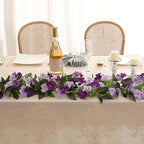 Floweroyal 6 Pack Artificial Flower Garlands 15.8FT Fake Impatiens Vines Silk Flowers Hanging Impatien Ivy for Wedding Arch Party Home Garden Wall Decor (Purple) - Image 6