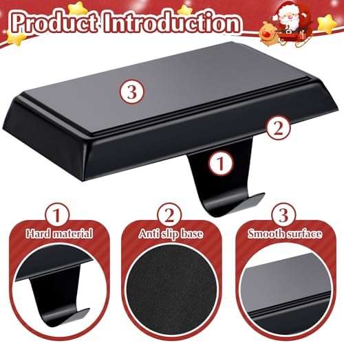 Christmas Stocking Holders for Mantle Set of 6 Black - Image 3