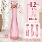 Set of 12 Pink Glass Bud Vases for Centerpiece, Assorted - Image 3