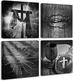 Christian Canvas Wall Art Decor Easter Bible Verse Set of 4 for Church by JiazuGo