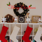 Christmas Stocking Holders, Set of 2 Snowflake & Reindeer Silver Stocking Holder, Weighted Personalized Christmas Stockings Hanger for Mantel, Stocking Hooks for Mantle Fireplace Christmas Decorations - Image 4