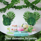XunYee 168 Pcs Total 330 ft Jungle Theme Party Decoration, Tropical and Monstera Palm Leaves, 2026 Artificial Ivy Rattan Vines, Fake Greenery Faux Leaves for Baby Shower Safari Party Decoration Set - Image 5