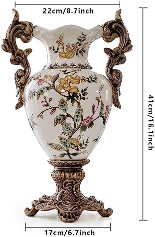 Magcolor Tall Table Ceramic White Vases Modern Home Decor Flower Vase for Shelf Home Creative Decorative -16.5 inch.Sophisticated Vessel for Decorative Branches and Dried Flowers. - Image 3