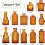 Brown Glass Bud Vases Set of 12, Mini Flower Vase for Centerpieces, Small Amber Bud Vases in Bulk for Wedding Decorations, Vintage Vase for Table, Recepetion, Home Décor - Image 3