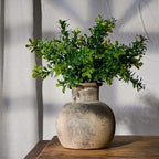SIDUCAL Ceramic Rustic Farmhouse Vase | 6 Inch Pottery Decorative Flower for Home Decor | Boho Vase | Terracotta for Table, Living Room, Bathroom Decoration, Shelf Decor, Mantel - Image 6