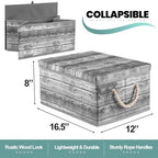 Sorbus Decorative Storage Boxes with Lids, Foldable Organizer (Gray) - Image 2