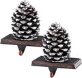 MCEAST 2 Pack Christmas Stocking Holders Pinecone with Snowflake Xmas Stocking Hangers Clips Mantle Hooks for Christmas Decoration by MCEAST