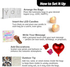 I Love You Romantic Decorations Special Night - Luminary Bags with LED Message Board & Stand, 5 Pens, 30 Heart Tea Lights, 10 Balloons and 2000 Rose Petals, Proposal Anniversary Valentines Day Decor - Image 7
