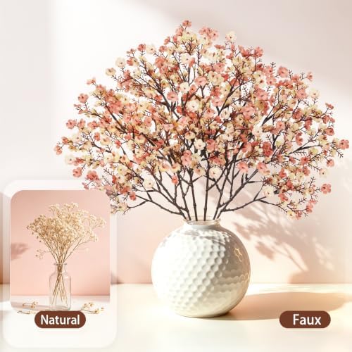 30Pcs Baby's Breath Artificial Flowers, Silk Gypsophila Stems, Beige Brown - Image 6