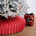 Honeycomb Christmas Tree Collar Red Foldable Paper Base Cover Decoration - Image 5