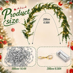 Retrowavy Christmas Mirror Garland Cedar Decor 6.56ft, Warm Tone, 5 Pcs - Image 2
