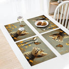 Cat Flower Spring Placemats Set of 6, 12x18 Inch Cat Floral Summer Table Place Mat Animal Washable Non-Slip Heat Resistant Fabric Placement Mats for Party Dining Kitchen Indoor Outdoor Decor - Image 3
