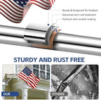 5 FT Flag Pole kit and American Flag 3x5ft with Pole Kit for Outside, Heavy Duty Flag Pole 5FT with 3x5ft American Flag, Stainless Steel Aluminum Multi-Position Flag Pole with Bracket Holder (silver) - Image 4