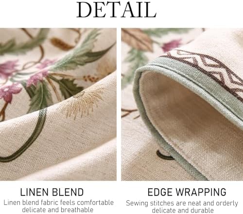 ISAENNE Designer Vintage Linen Extra Long Table Runner,118"x12"-Serenity F - Image 5