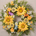DecorbyHannah Summer Sunflower Wreaths for Front Door Outside All Season, 22 Inch Artificial Collapsible Farmhouse Wreaths with Daisy and Bee, Sunflower Decor for Porch, Wedding Housewarming Gifts by DecorbyHannah