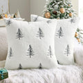 MIULEE Christmas Decorative Faux Fur Pillow Covers 18x18 Inch White Black by MIULEE