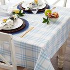 DII Home Sweet Farmhouse Plaid Tabletop Collection, Tablecloth, 60x84, Light Blue - Image 4
