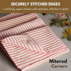 Native Fab Cloth Napkins 18x18 inches, 100% Cotton Vintage Stripped Dinner Napkins, Set of 12, Soft Breathable Absorbent, Machine Washable Cloth Napkins, Red Beige - Image 3