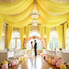 2 Panels 5ft(W) x 20ft(H) Yellow Ceiling Drapes for Wedding Parties by PartyVillage