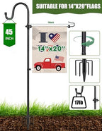 XDW-GIFTS Garden Flag Stand, Sturdy 2-Pack Flag Pole Holder with Shepherd Hook for Yard Decorations Outdoor Garden Flag Holder for 14''x20'' Flags 45 in Heavy Duty Yard Flag Post Stake (Without Flag) - Image 2