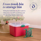 HOMZ Holiday Christmas Light Storage Bin, Plastic Container Boxes w/Cord Organizers, Red/Green - Large Stackable Organizing Containers for Seasonal Ornament and Decorations - Image 6