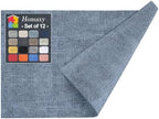 Homaxy PU Faux Leather Placemats for Dining Table, Set of 12, Blue by Homaxy
