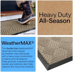 GORILLA GRIP WeatherMAX Door Mat, Indoor Outdoor Use, 29x17, Beige Diamond - Image 3