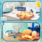 Rtteri 3 Pcs Hanukkah Platters Wood Decorative Trays Food Plate Cookie Serving Trays Happy Chanukah Decorations for Holiday Party Supplies Dessert Snack Home Display, 3 Sizes(Star of David) - Image 5