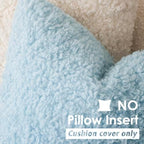 Foindtower Decorative Fuzzy Faux Fur Throw Pillow Covers 20x20 Sky Blue - Image 3