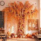Yinder 41 Pcs Autumn Tree Decorations Set for Classroom Room Include Artificial Maple Garlands and Vines Maple Leaf Cards with Kraft Paper Tape for Fall Classroom Home Room Party Indoor Outdoor Decor - Image 5