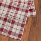 Solino Home 100% Pure Linen Table Runner Plaid, Almond Plaid 14 x 60 in - Image 4