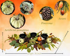 Svndlyn 26 Inch Fall Candle Holder Centerpiece with Pumpkins Pinecones - Image 4