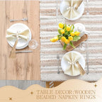 Maxcheck 60 Pcs Wooden Napkin Rings for Table Decor,Rustic - Image 3