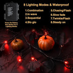 9 FT 72 LED Willow Vine Twig Decor Black Halloween Garland with Orange Lights, 8 Modes & Timer Waterproof Battery Operated for Home Fireplace Mantle Wall Office Indoor Halloween Decorations Party - Image 5