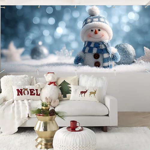 Christmas Garage Door Banner 7x16FT Snowman Winter Scene, Cute Holiday Garage Door Cover for Outdoor Xmas Decorations & Driveway Displays - Image 5