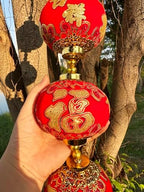 2String 10PCS 40Inch Red Flannel Chinese Tassel Lantern Chinese New Year Decorations for Party Wedding Supplies Spring Festival Decorations Mid-Autumn Moon Festival Wedding Party Ornaments - Image 6