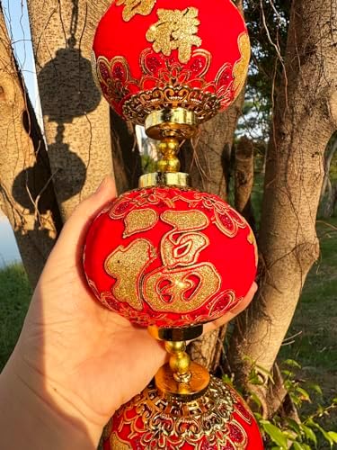 2String 10PCS 40Inch Red Flannel Chinese Tassel Lantern Chinese New Year Decorations for Party Wedding Supplies Spring Festival Decorations Mid-Autumn Moon Festival Wedding Party Ornaments - Image 6