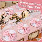 24 Pcs Flower Napkin Rings Daisy Flower Handcraft Floral Napkin Holder Rings for Wedding, Holiday Banquet, Luncheons, Birthday Party Dining Table Decor - Image 5