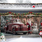 Classic Truck Banner 16x7 Ft - Old Fashioned Holiday Design for Double Car Garage Display - Image 2