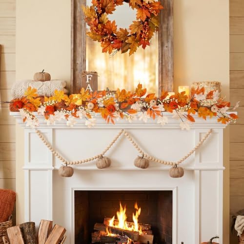Fall Garland for Mantel, Pumpkin Garland for Thanksgiving Decor - Image 4