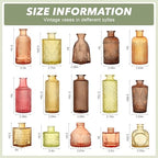 Colored Glass Vases Bulk 32 Pcs - Assorted Vintage Bud Vases - Image 3