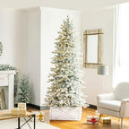 Glitzhome Christmas Tree Collar, Farmhouse Rustic 26" L Washed White Wooden Tree Collar Tree Base Cover Christmas Tree Skirt Collar for 9ft Tree - Image 2