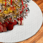 Kinlop 72 Inch Faux Fur Christmas Tree Skirt, Crossed Diamond Textured Mat - Image 5