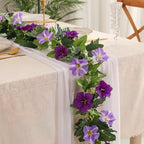 Floweroyal 6 Pack Artificial Flower Garlands 15.8FT Fake Morning Glory Vines Silk Flowers Hanging Garland Ivy for Wedding Arch Party Home Garden Wall Decor (Purple) - Image 4