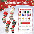 Personalized Christmas Stockings with Embroidered Name & Monogram,Custom Knit Christmas Stocking for Kids Girl Family,5 Pack 19.7” Large Xmas Stockings for Fireplace or Holiday Decor - Image 3