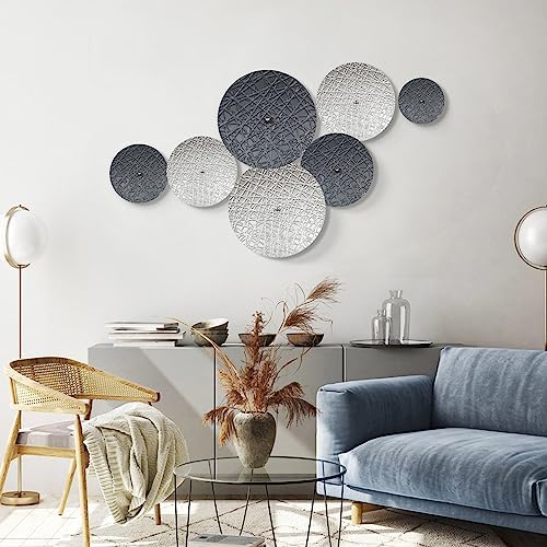 Silver and Gray Metal Wall Art Decor for Modern Living Room Hallway - Image 2