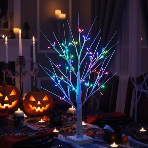 2ft Pre-lit Birch Tree with 72 LED Lights & Remote - RGB Color Changing Fairy Spirit Twinkling Tree for Christmas Decorations Indoor, Holiday, Bedroom, Wedding Decor | USB/Battery Powered - Image 4