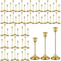 72 Pack Brass Metal Taper Candle Holders Set,Vintage Metal Candlestick by VZZNN